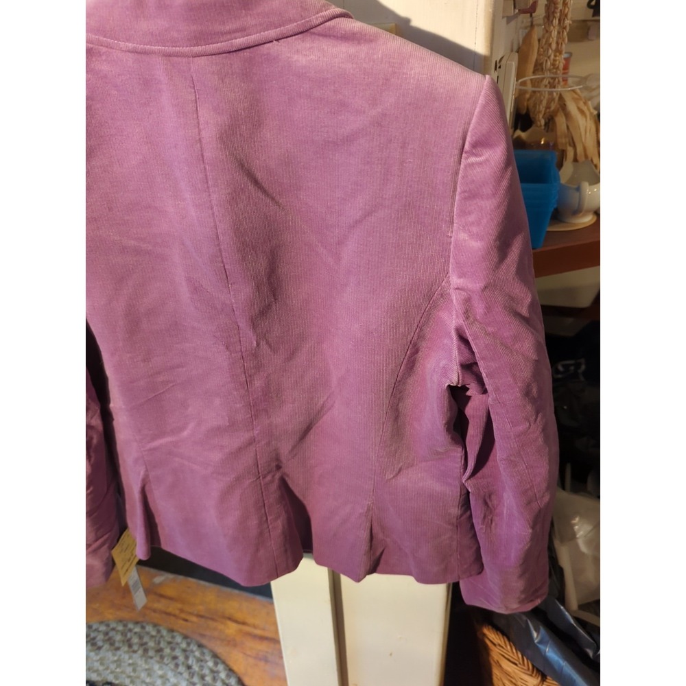 NWT Vintage Tahari Plum Purple Corduroy Blazer Stud Accents Size L Modern READ! - Picture 11 of 13